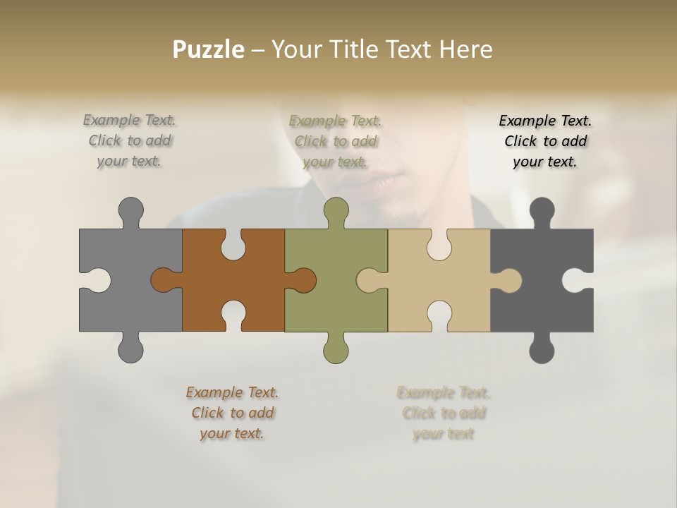 Man At His Computer PowerPoint Template