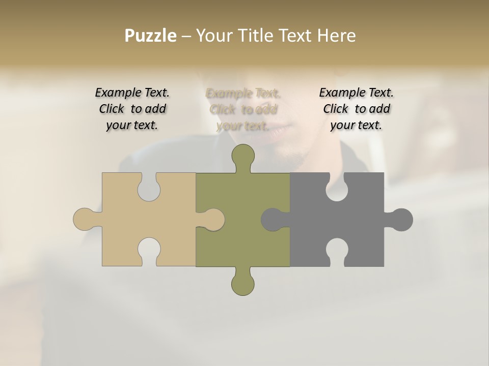 Man At His Computer PowerPoint Template