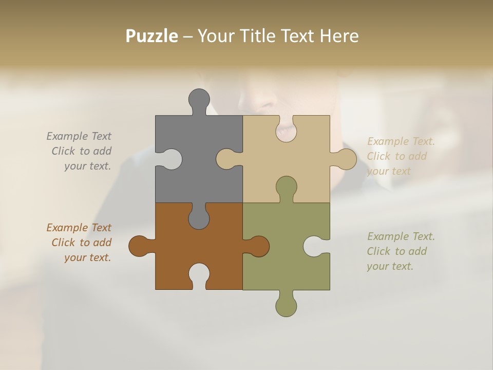 Man At His Computer PowerPoint Template