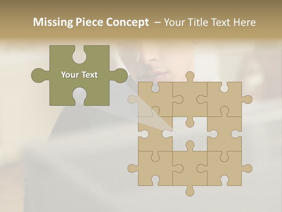 Man At His Computer PowerPoint Template