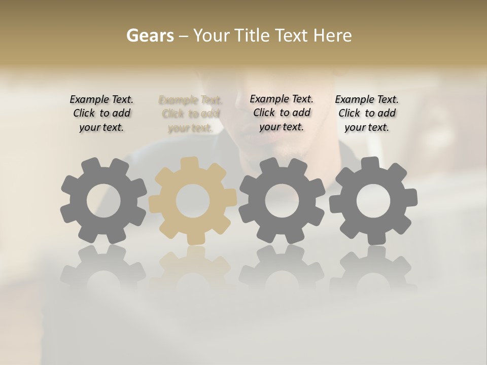 Man At His Computer PowerPoint Template