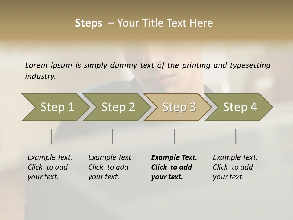 Man At His Computer PowerPoint Template