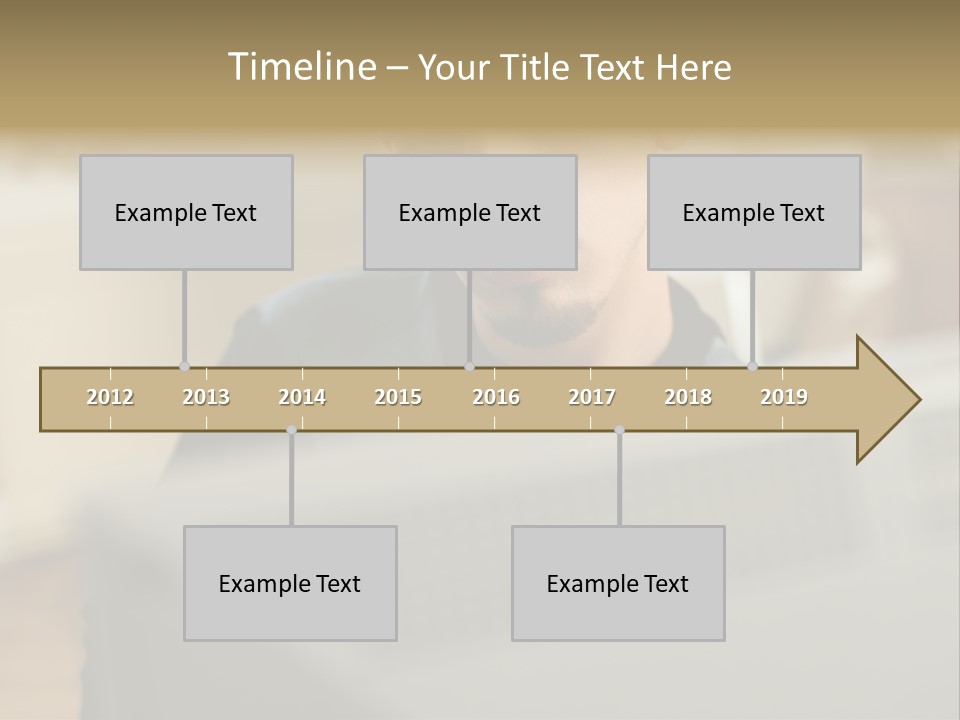 Man At His Computer PowerPoint Template
