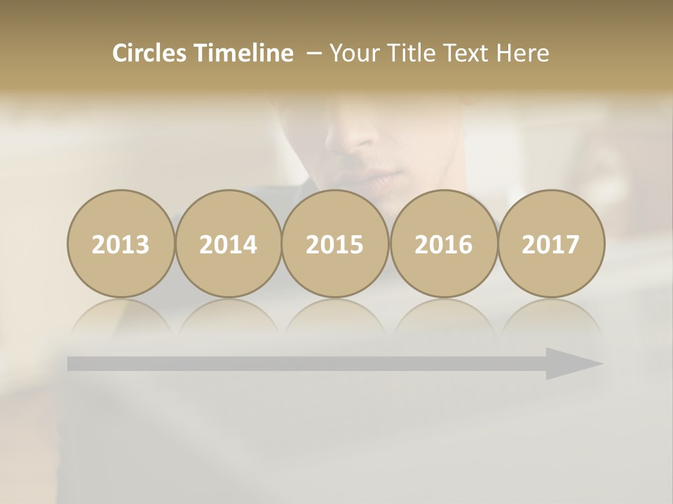 Man At His Computer PowerPoint Template