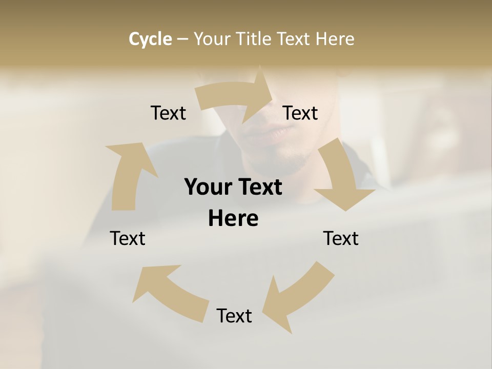 Man At His Computer PowerPoint Template