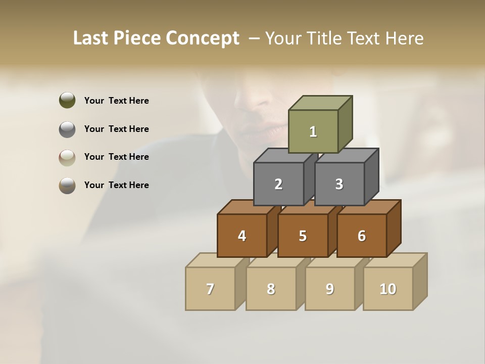 Man At His Computer PowerPoint Template
