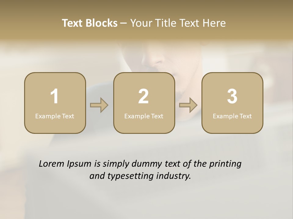 Man At His Computer PowerPoint Template