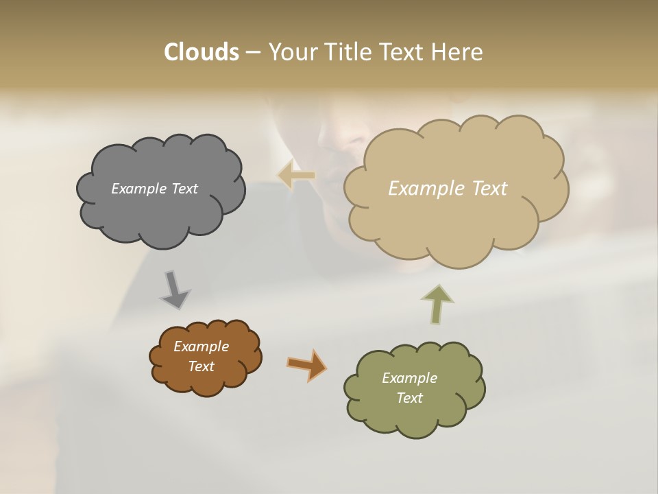 Man At His Computer PowerPoint Template