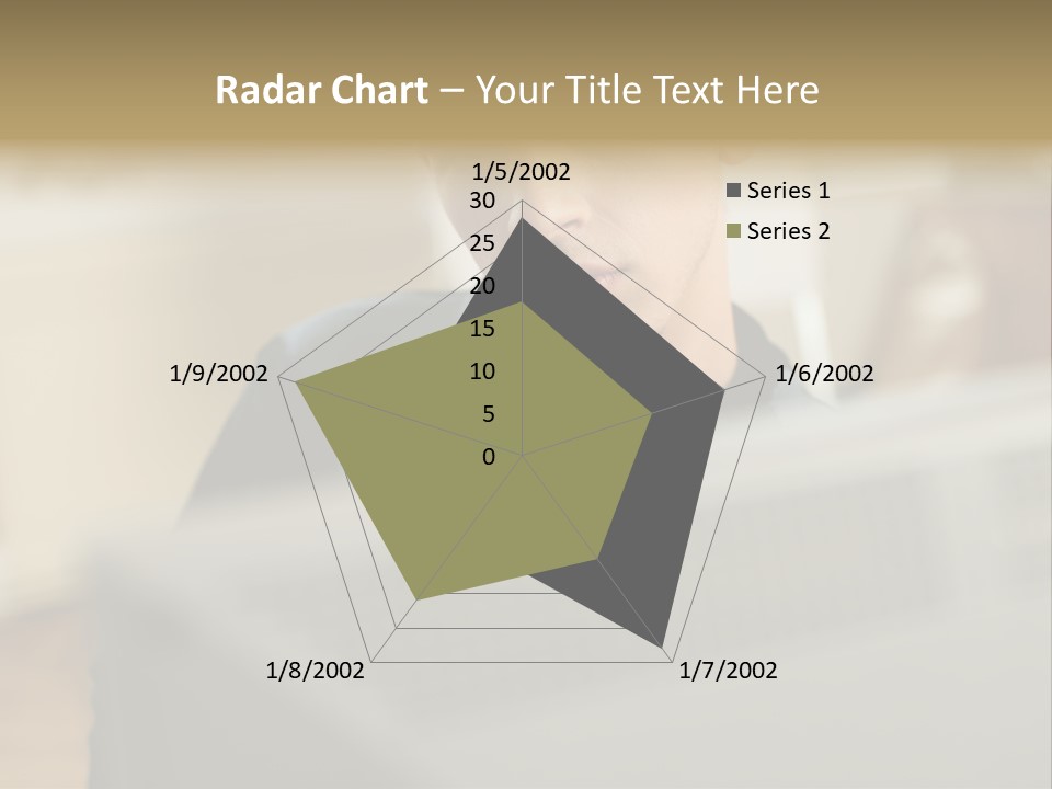 Man At His Computer PowerPoint Template
