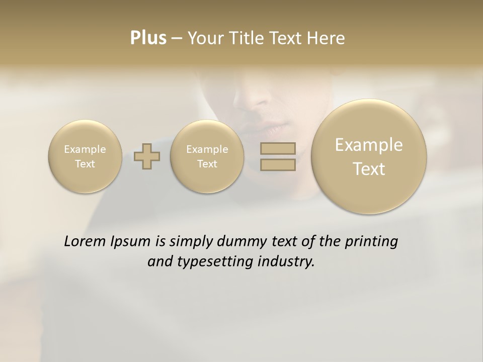 Man At His Computer PowerPoint Template