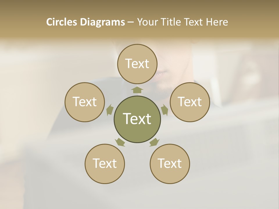 Man At His Computer PowerPoint Template