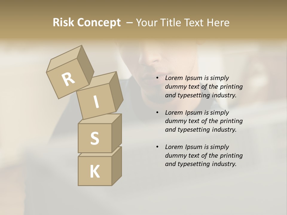 Man At His Computer PowerPoint Template