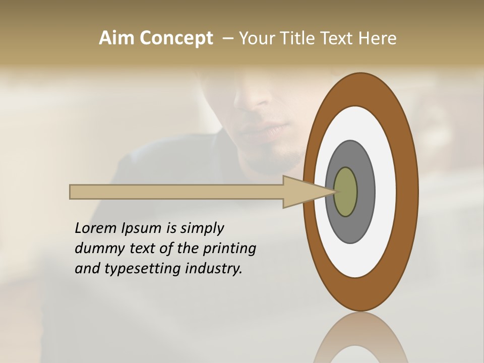 Man At His Computer PowerPoint Template