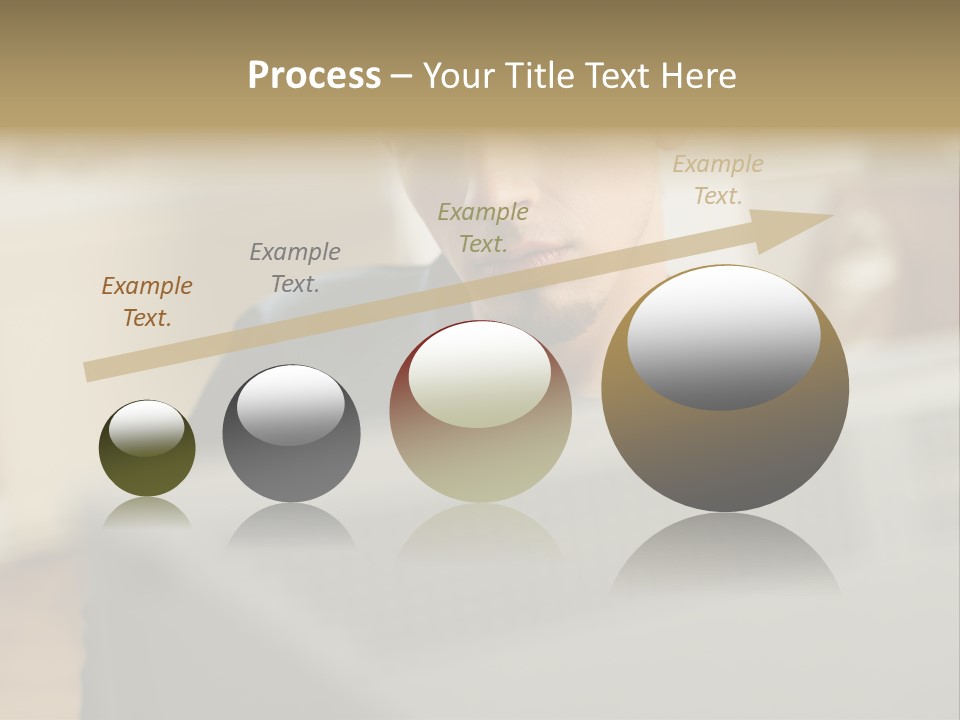 Man At His Computer PowerPoint Template