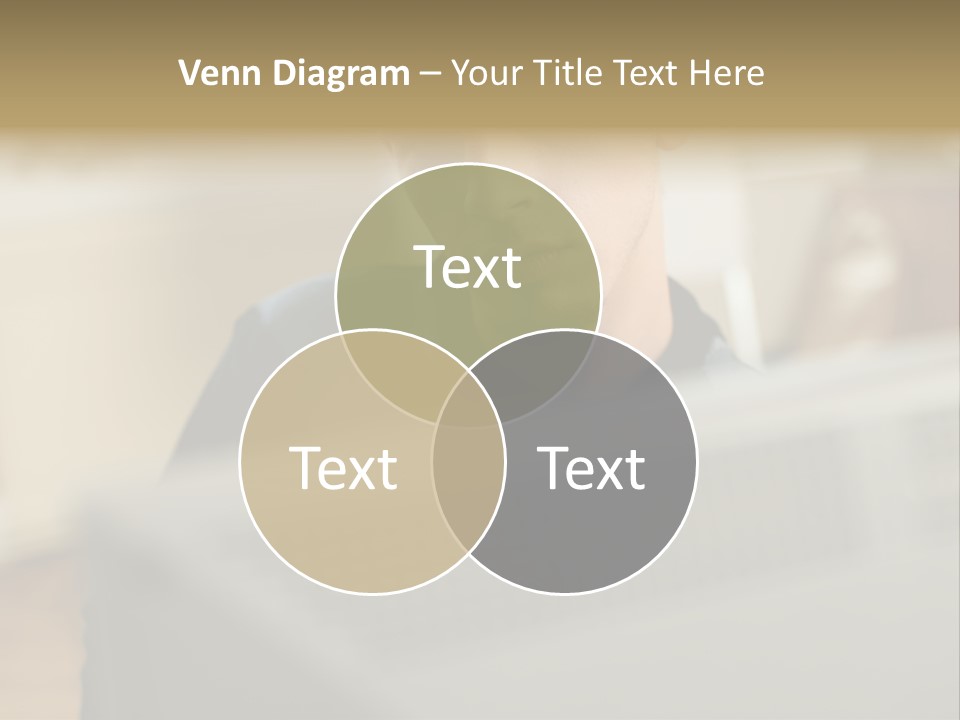 Man At His Computer PowerPoint Template