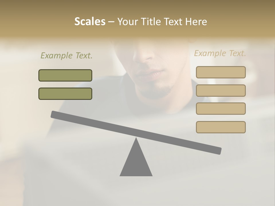 Man At His Computer PowerPoint Template