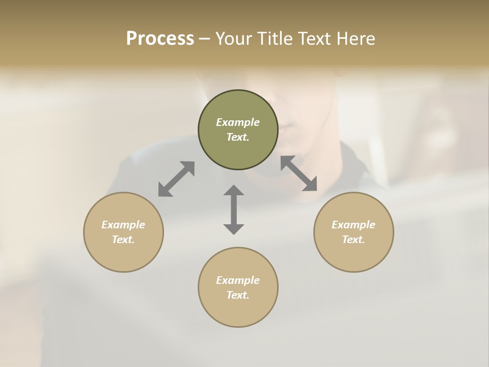 Man At His Computer PowerPoint Template