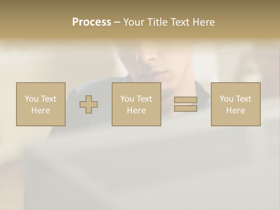 Man At His Computer PowerPoint Template