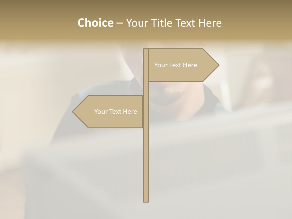 Man At His Computer PowerPoint Template