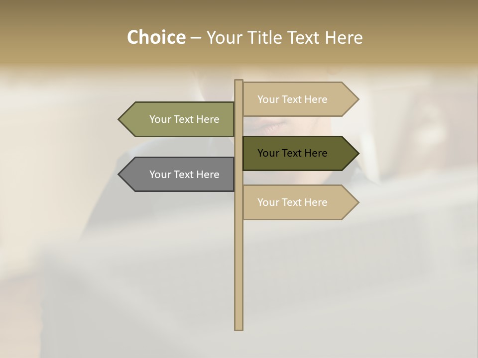 Man At His Computer PowerPoint Template