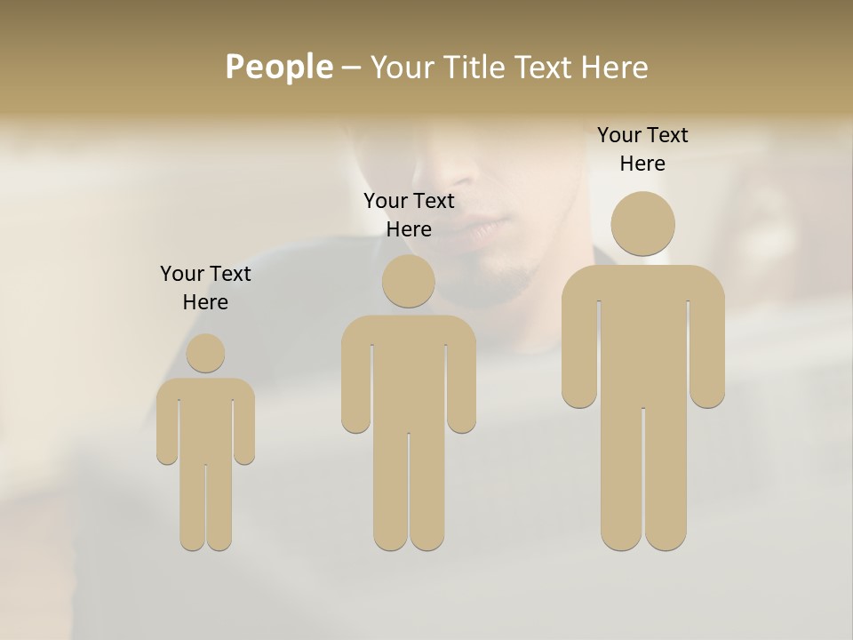 Man At His Computer PowerPoint Template