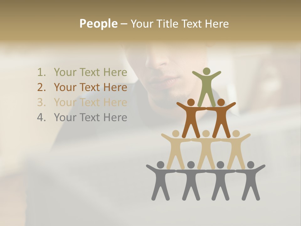 Man At His Computer PowerPoint Template