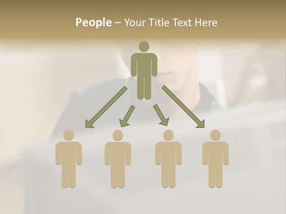 Man At His Computer PowerPoint Template