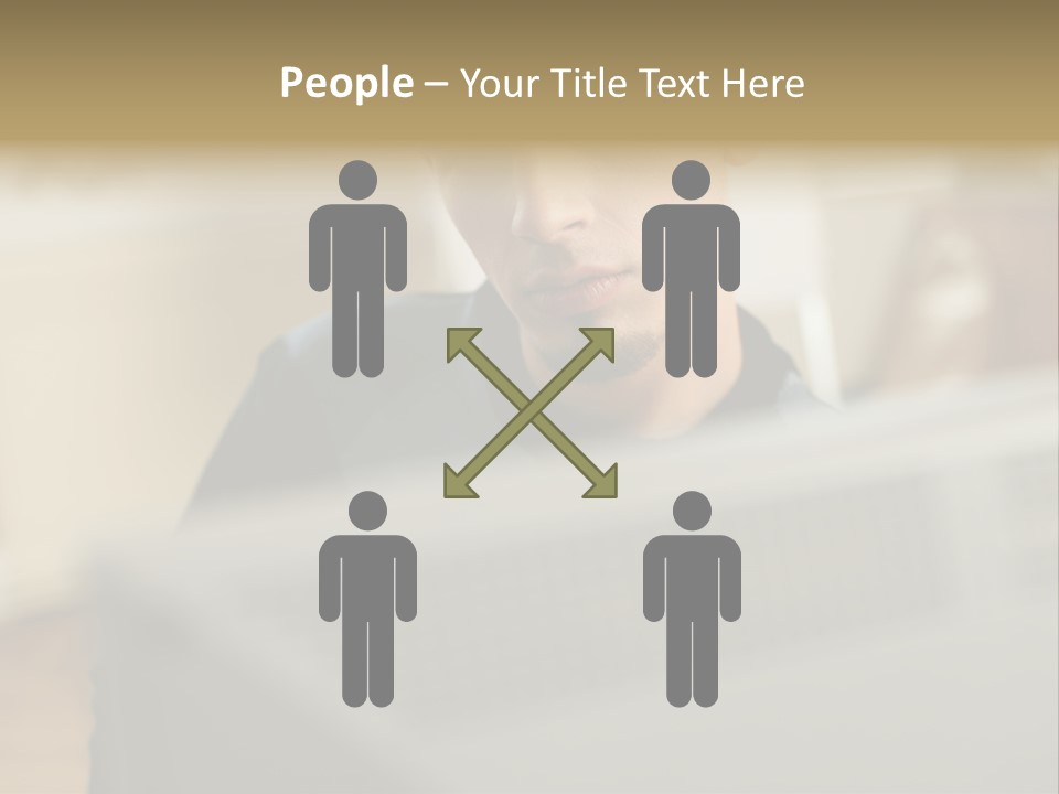 Man At His Computer PowerPoint Template