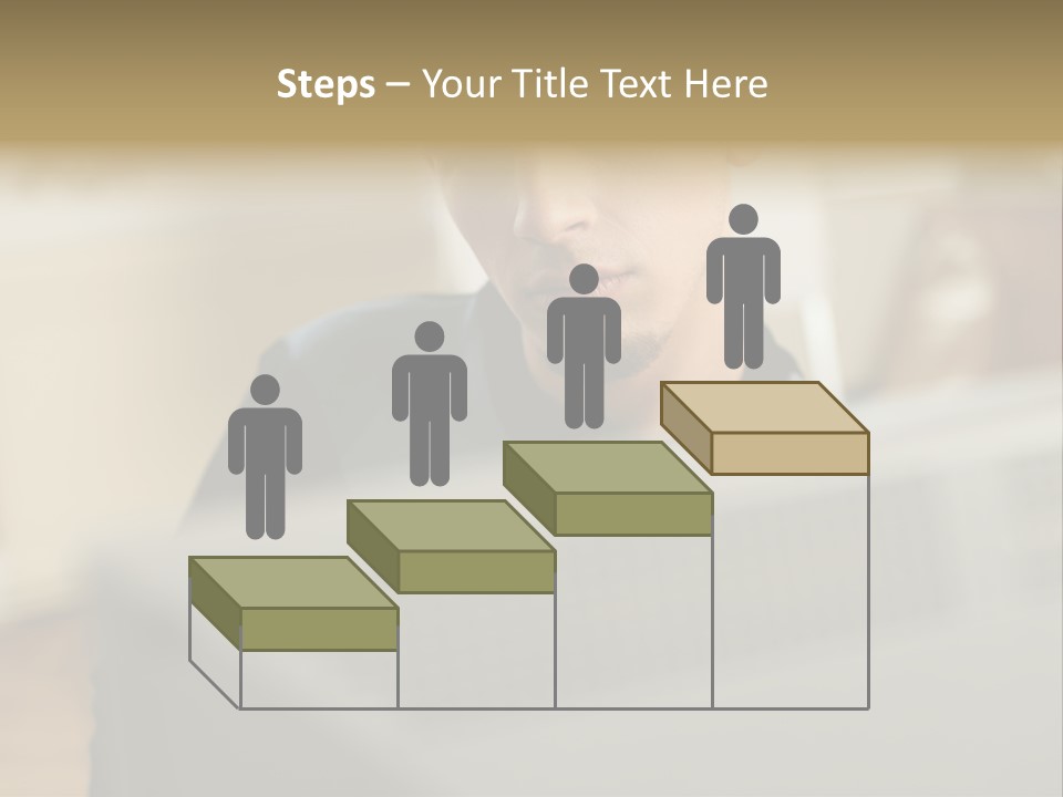 Man At His Computer PowerPoint Template