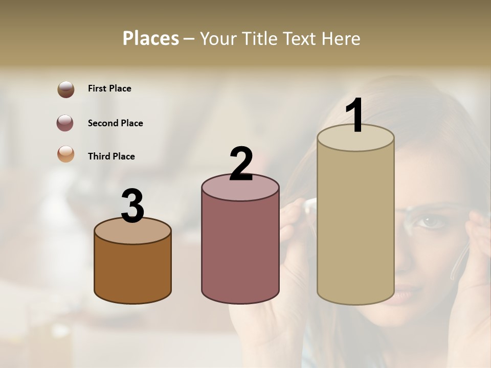 Woman Holding Up A Pair Of Glasses PowerPoint Template