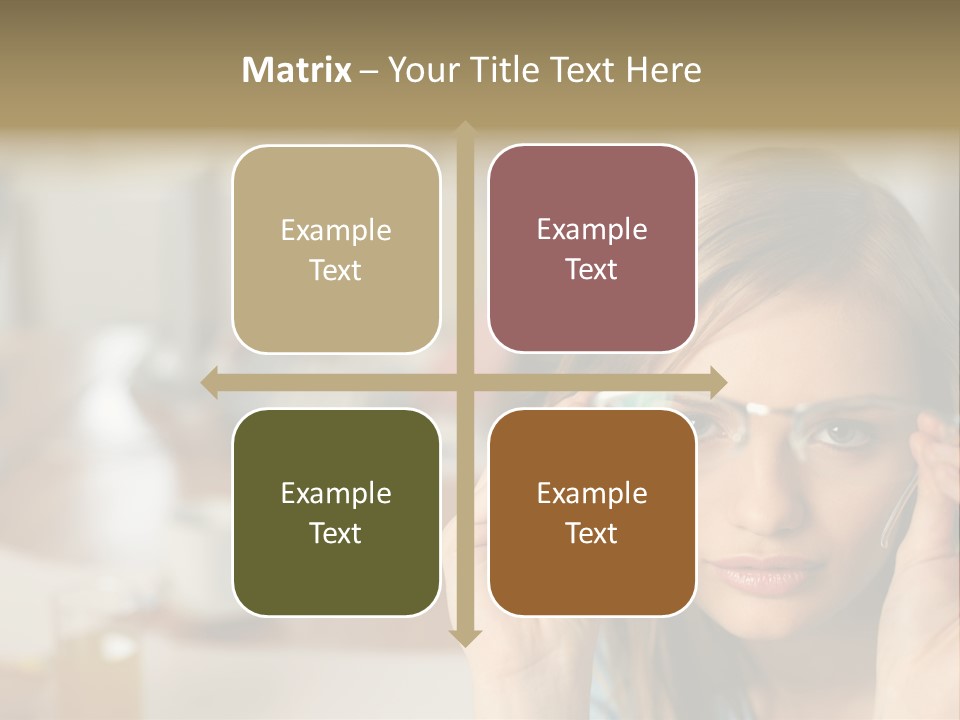 Woman Holding Up A Pair Of Glasses PowerPoint Template