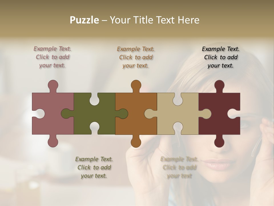 Woman Holding Up A Pair Of Glasses PowerPoint Template