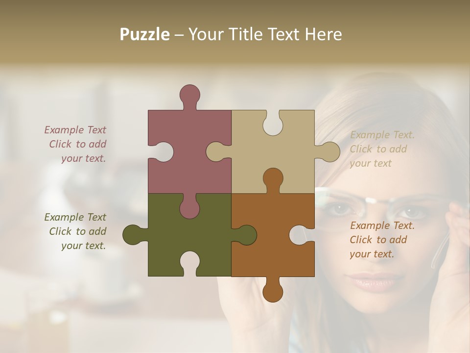 Woman Holding Up A Pair Of Glasses PowerPoint Template