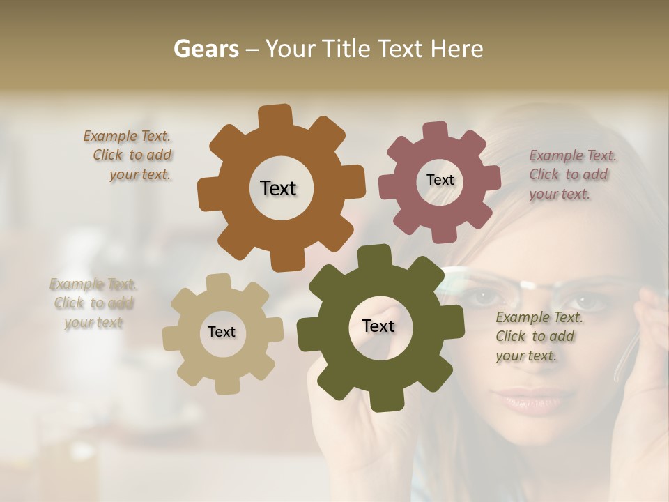 Woman Holding Up A Pair Of Glasses PowerPoint Template