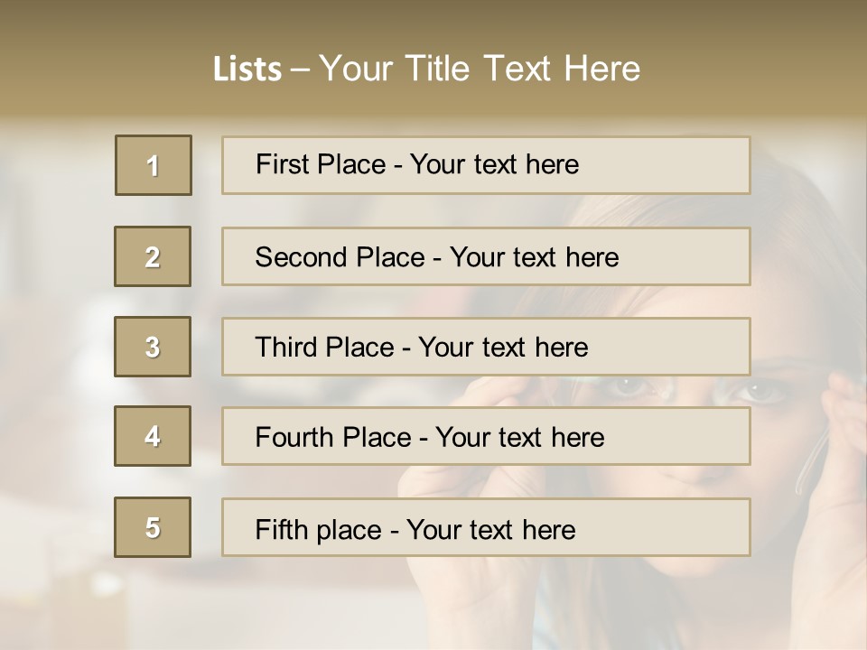 Woman Holding Up A Pair Of Glasses PowerPoint Template