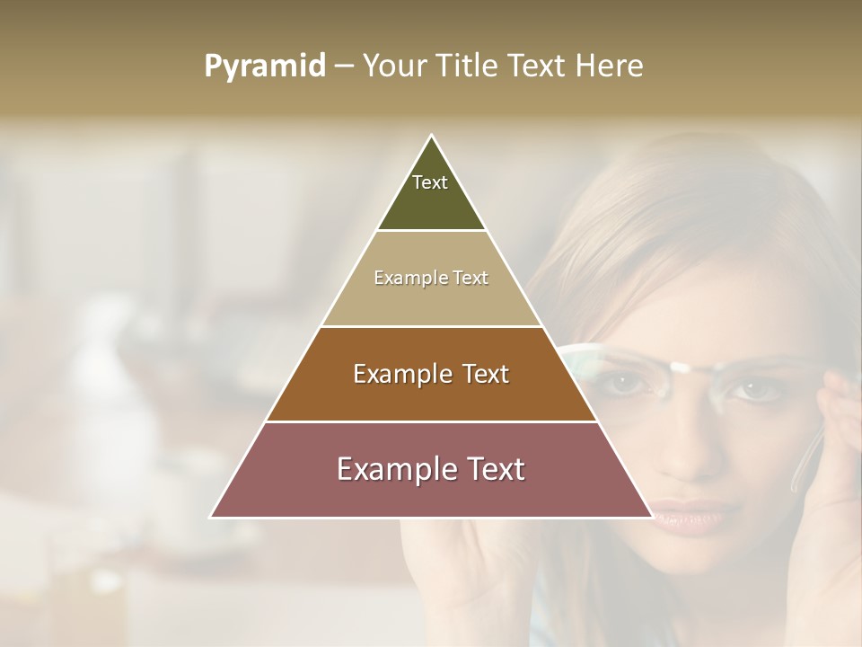 Woman Holding Up A Pair Of Glasses PowerPoint Template