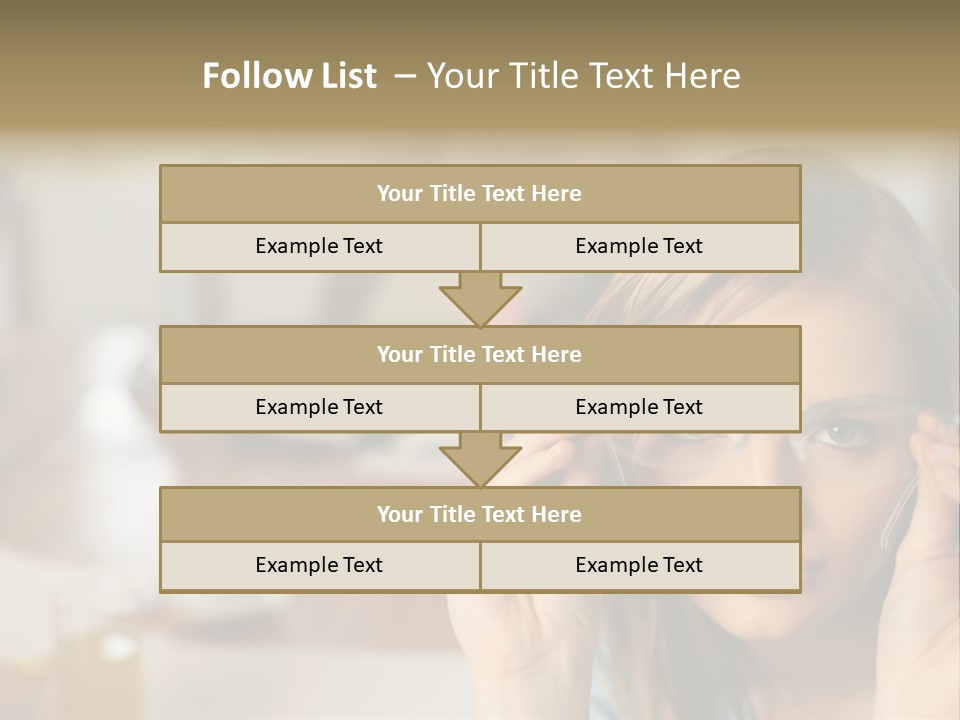 Woman Holding Up A Pair Of Glasses PowerPoint Template