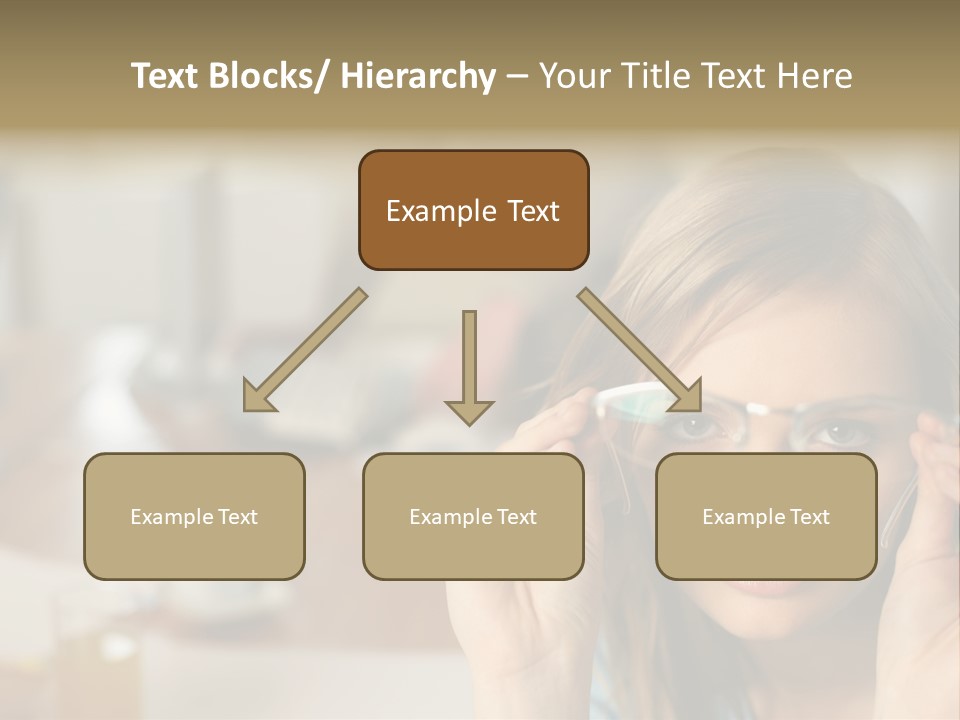 Woman Holding Up A Pair Of Glasses PowerPoint Template