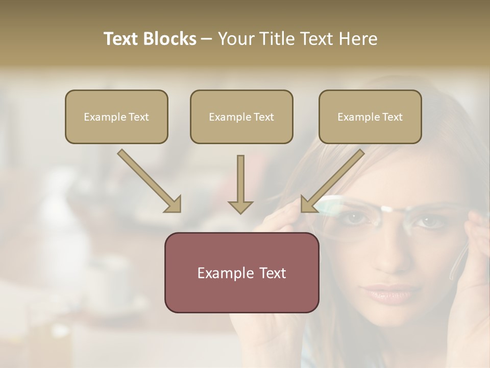 Woman Holding Up A Pair Of Glasses PowerPoint Template