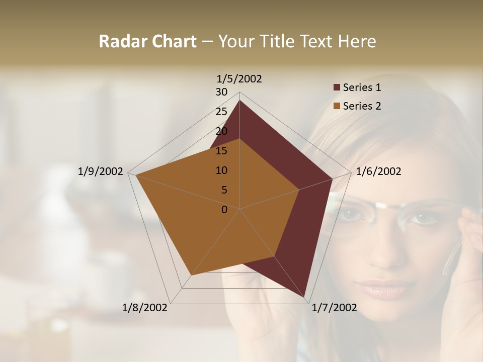 Woman Holding Up A Pair Of Glasses PowerPoint Template