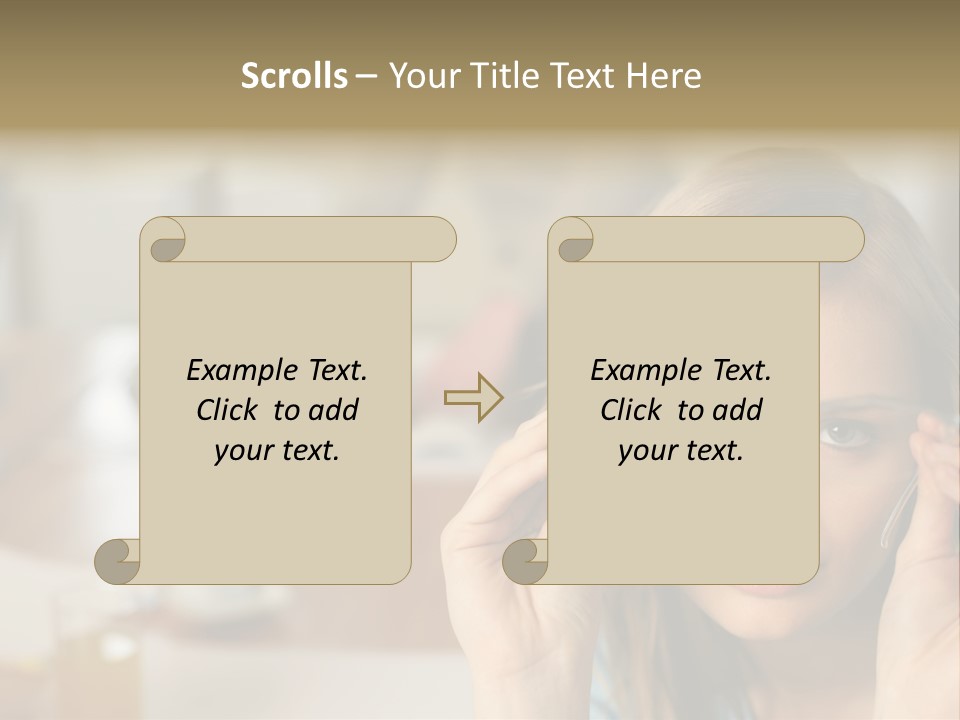 Woman Holding Up A Pair Of Glasses PowerPoint Template