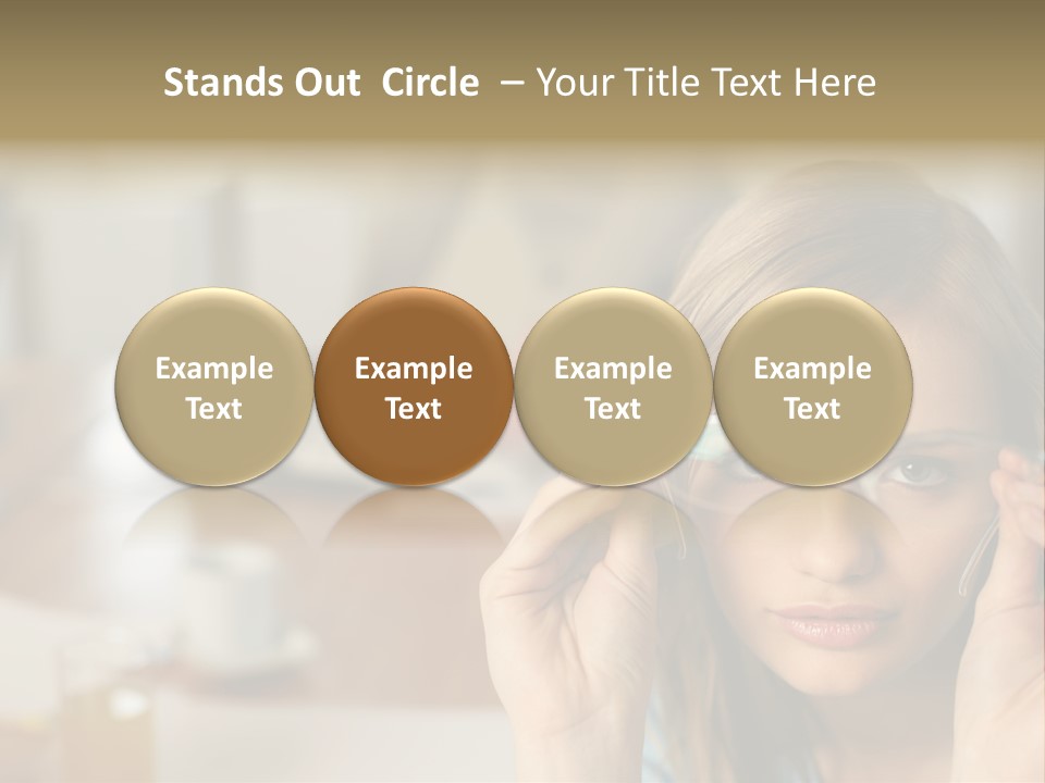 Woman Holding Up A Pair Of Glasses PowerPoint Template