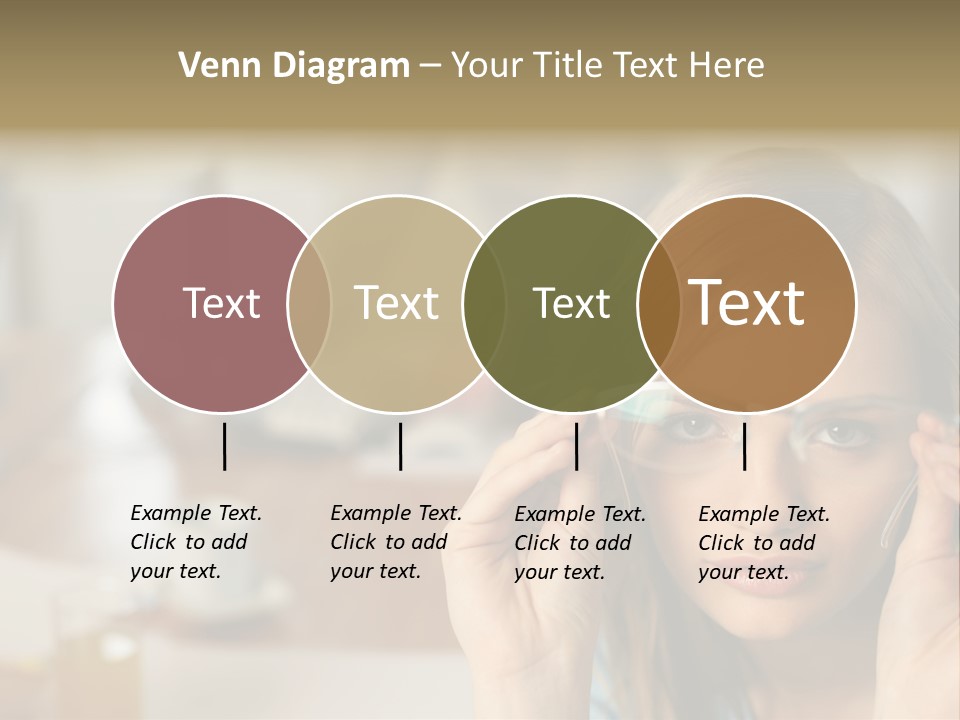 Woman Holding Up A Pair Of Glasses PowerPoint Template