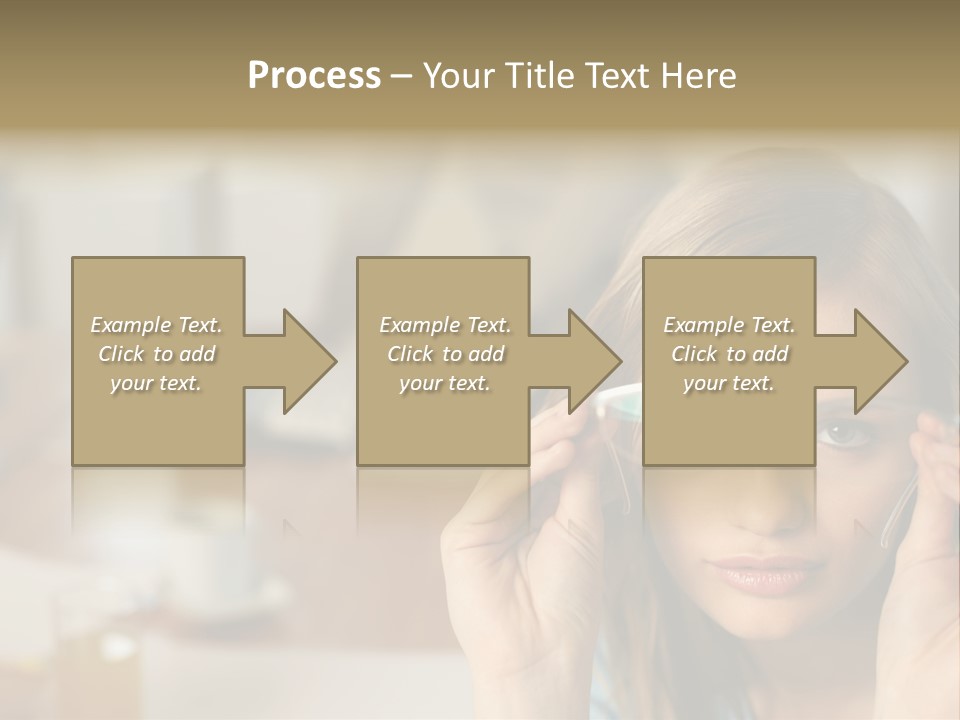 Woman Holding Up A Pair Of Glasses PowerPoint Template