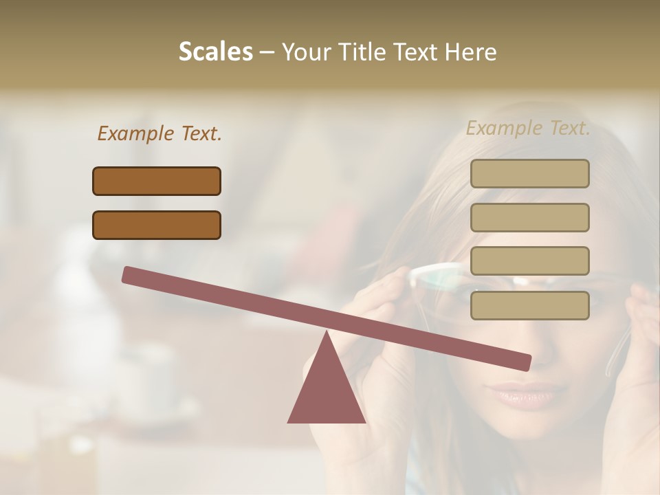 Woman Holding Up A Pair Of Glasses PowerPoint Template