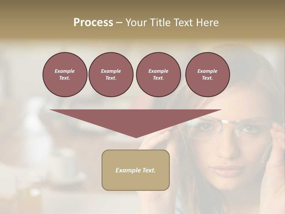 Woman Holding Up A Pair Of Glasses PowerPoint Template