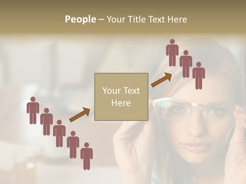 Woman Holding Up A Pair Of Glasses PowerPoint Template