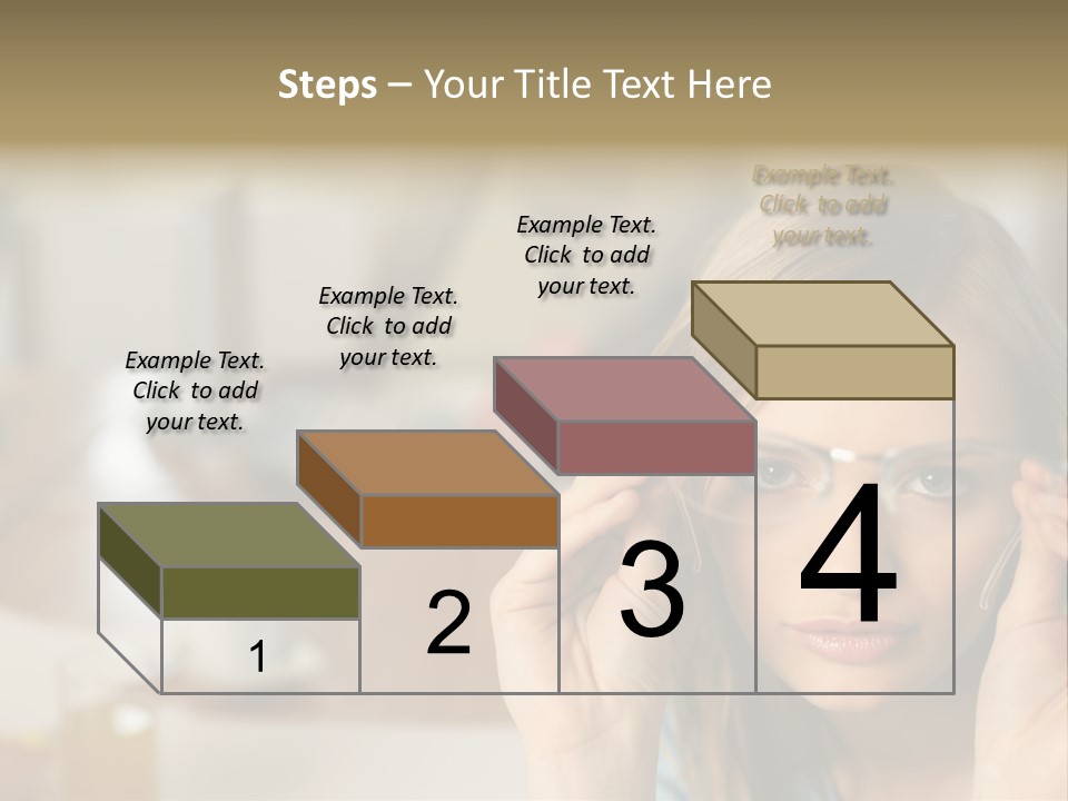 Woman Holding Up A Pair Of Glasses PowerPoint Template