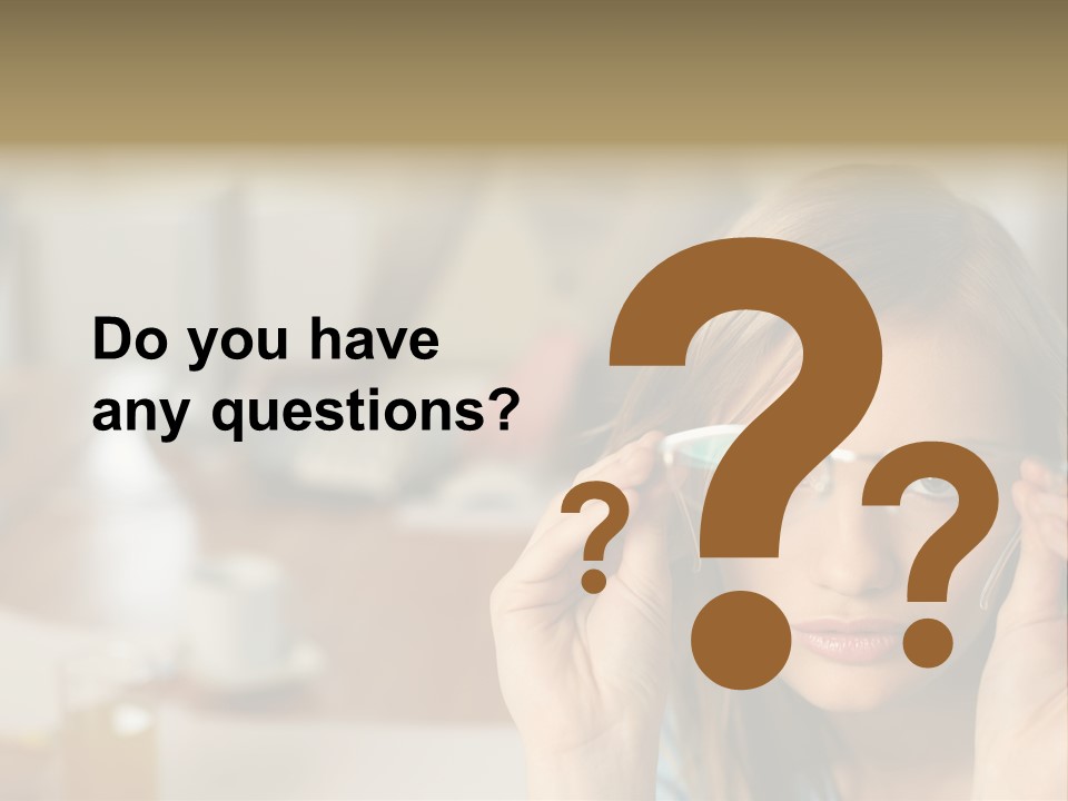 Woman Holding Up A Pair Of Glasses PowerPoint Template