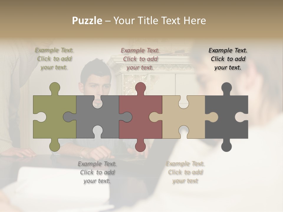 Young Men Working Together PowerPoint Template